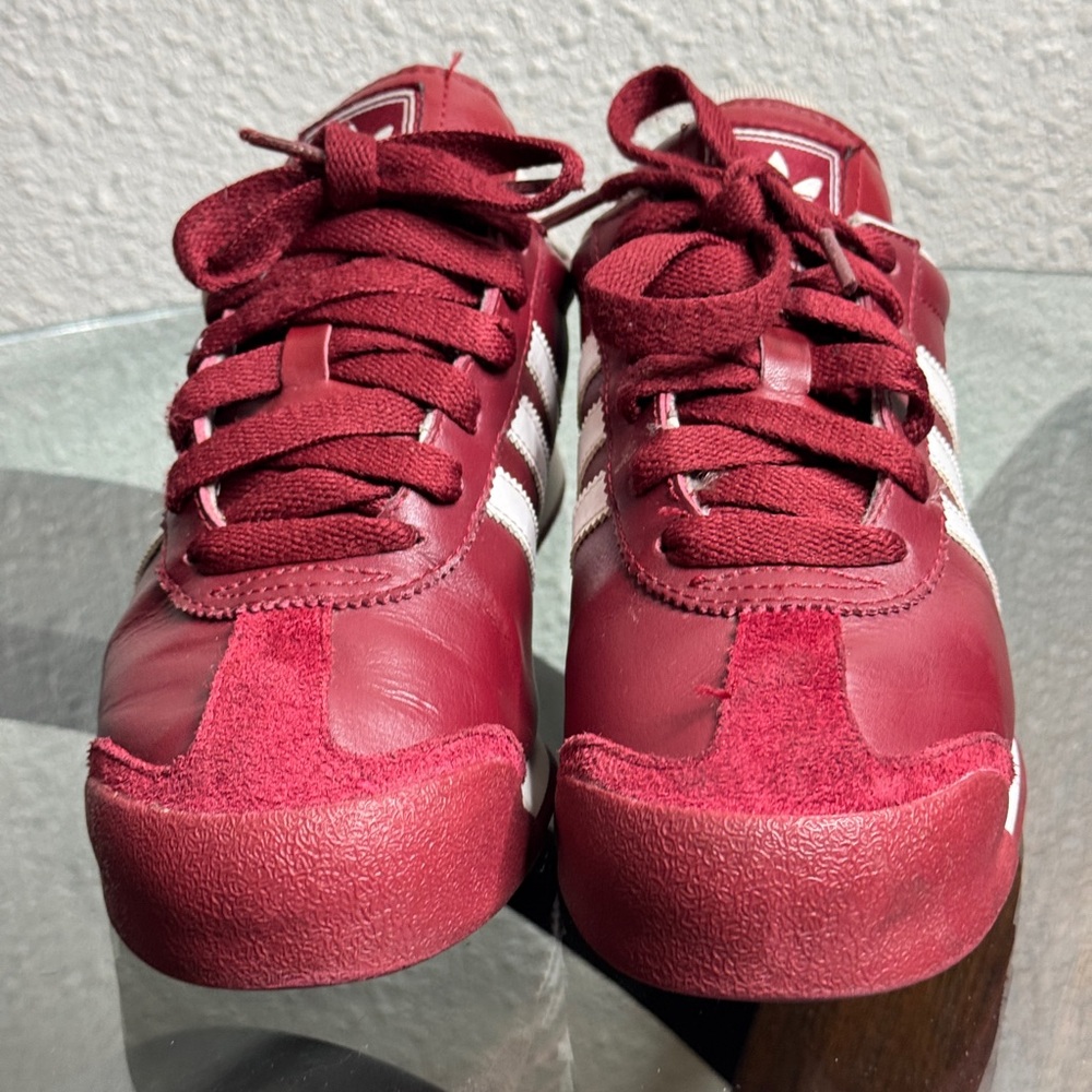 Adidas Samoa Mens Size 5.5 Red White Athletic Leather Walking  Sneakers
